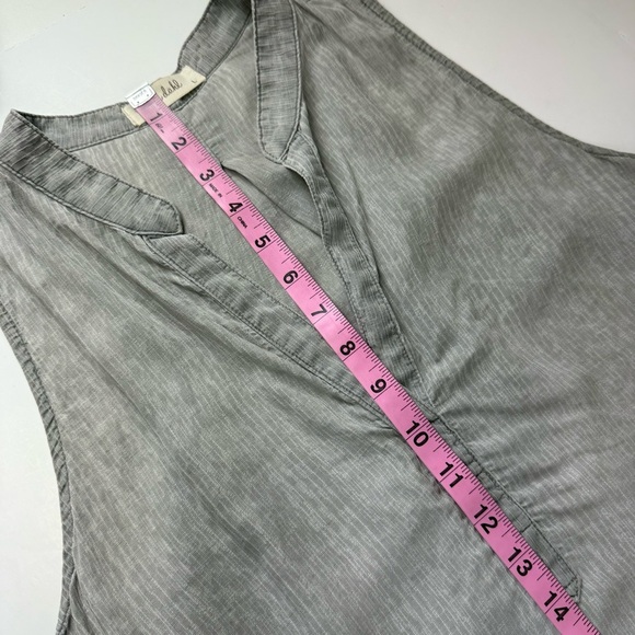 Bella Dahl Blouse Size  Large Gray Sleeveless Top Tencel Linen Blend - Picture 9 of 10